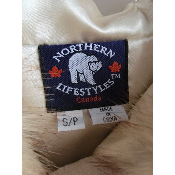 Northern Lifestyle Womens S Deer Forest Satin Lined Faux Fur Hood Vintage Jacket - Picture 5 of 16